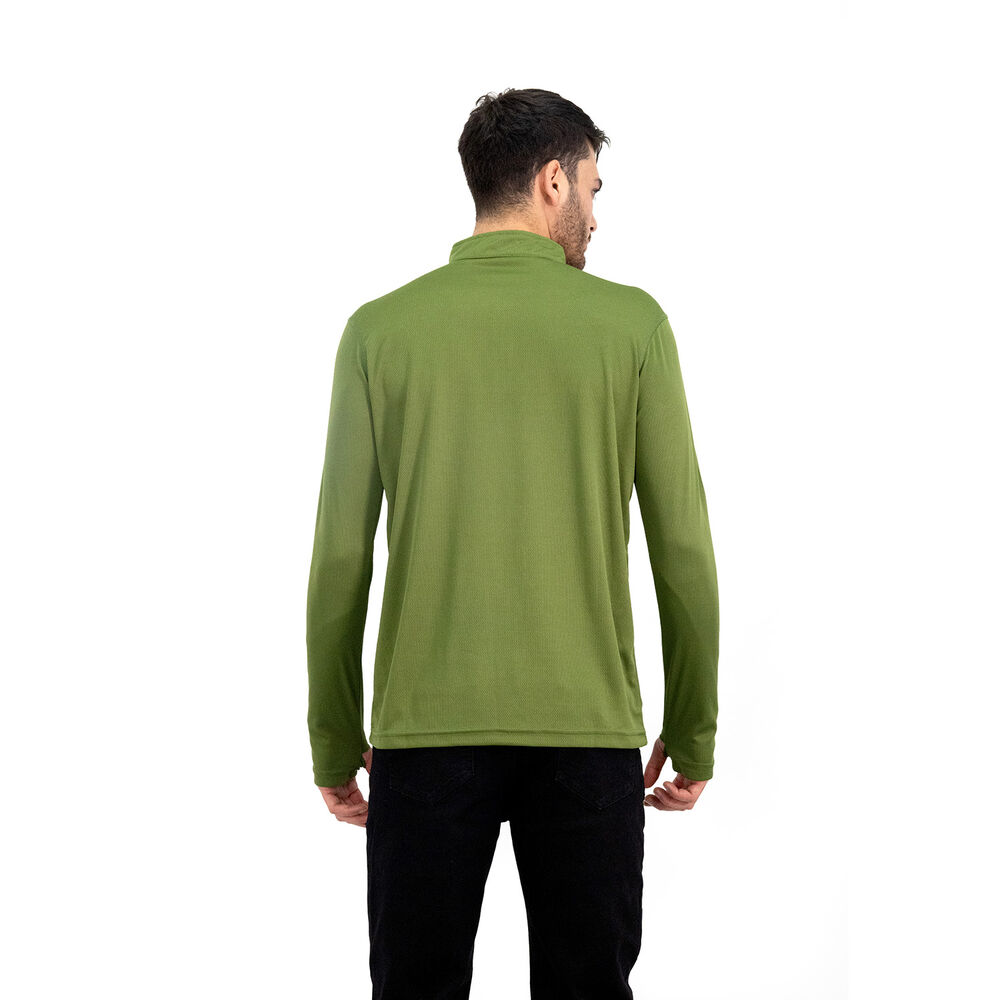 Polera Quebec Half-zip Verde Oliva Hombre image number 2.0